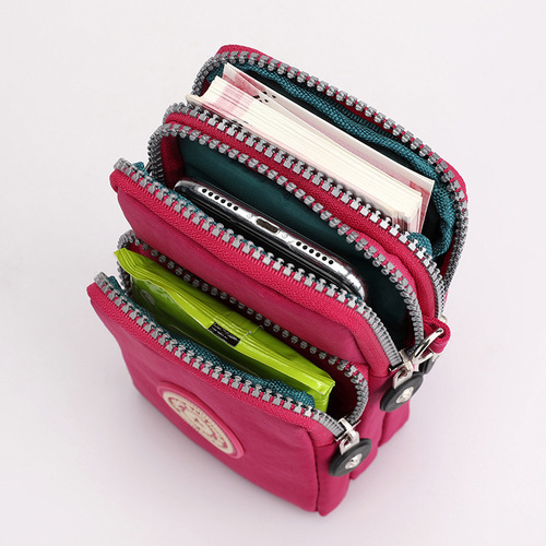 Cross-border Korean-style crossbody phone bag for women, featuring a fabric design—perfect for shoulder or arm carry during workouts, plus a vertical wrist-friendly coin purse.