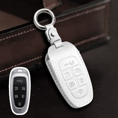 Car key case suitable, Car key bag - white-6-keys
