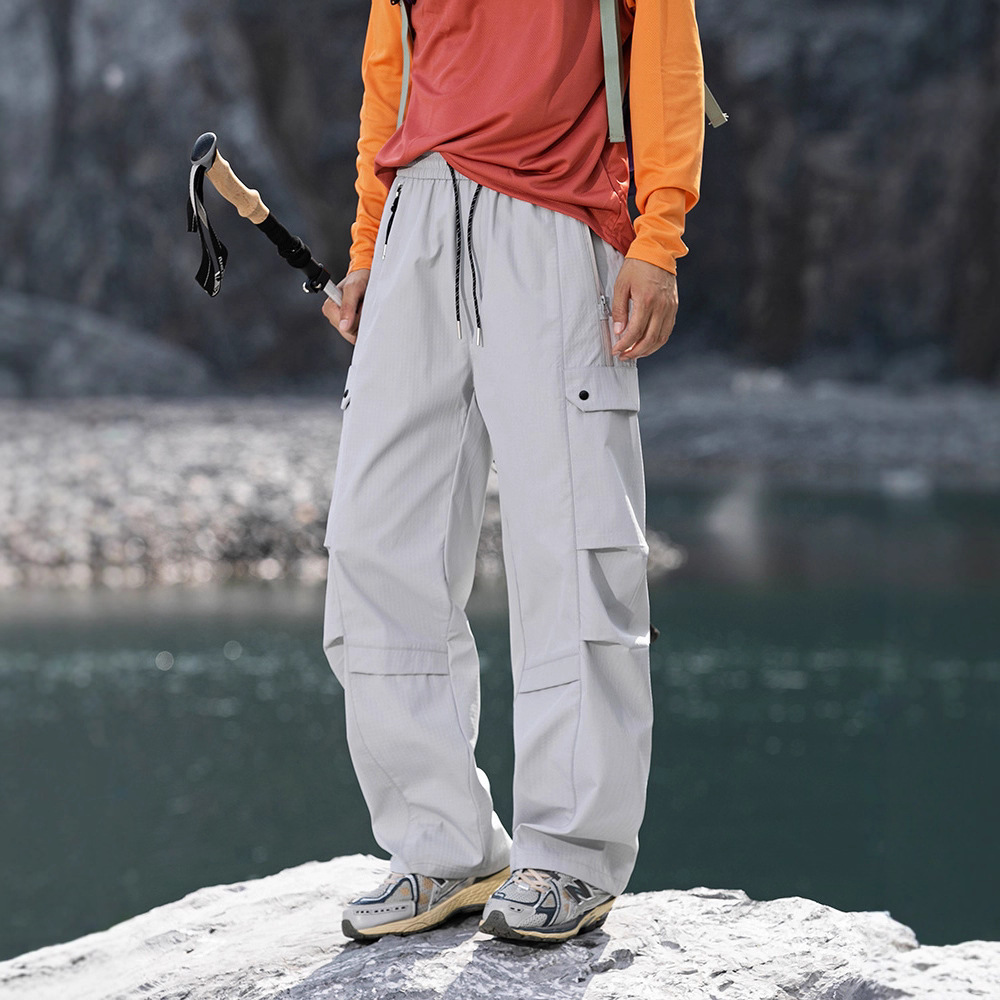 Outdoor Waterproof Cargo Pants for Men, Spring and Autumn Japanese Style, Functional Multi-Pocket Design, Hiking and Trekking Pants for Men