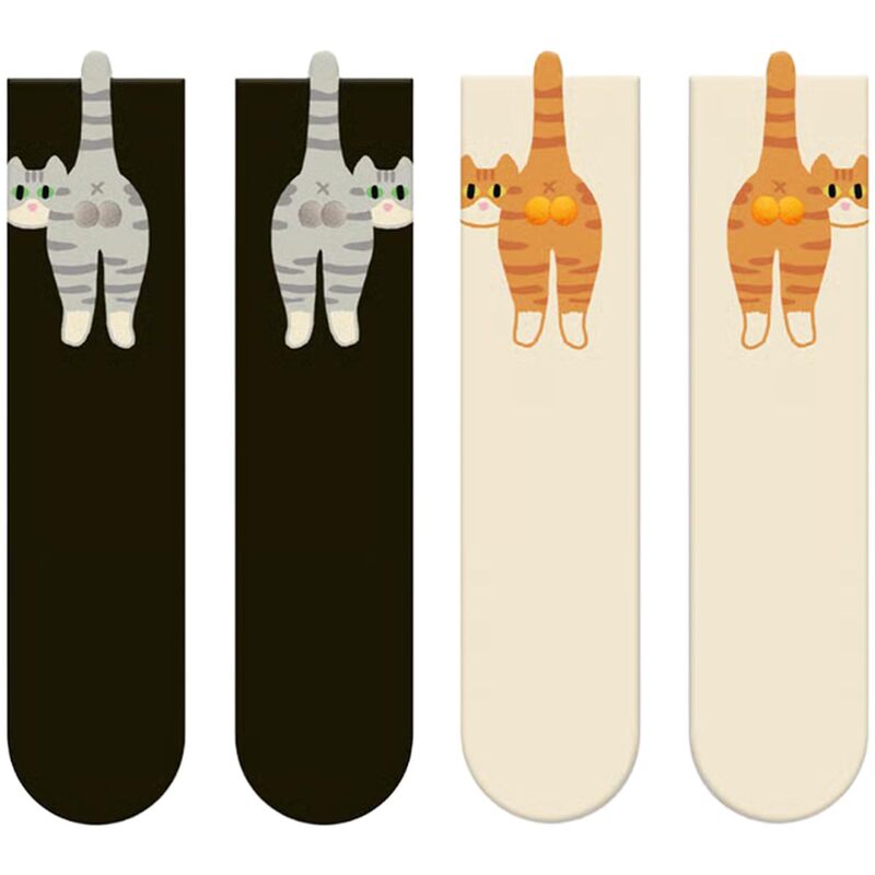 猫の卵かわいい猫オレンジ猫尻猫シンプルな日本製ミッドカーフソックス通気性のあるカップルソックス夏の新しい靴下|undefined