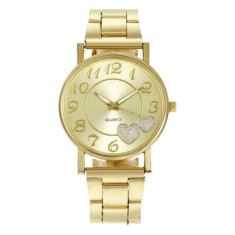 Correa de acero de moda casual amor reloj de mujer deseo Venta caliente melocotón corazón correa de acero reloj de mujer en stock entrega al por mayor