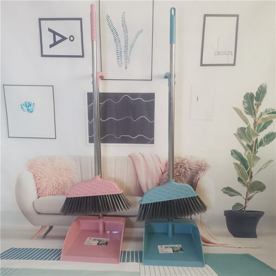 家用不鏽鋼杆笤帚簸箕套裝 家居清潔套掃辦公室掃帚 加厚簸箕掃把