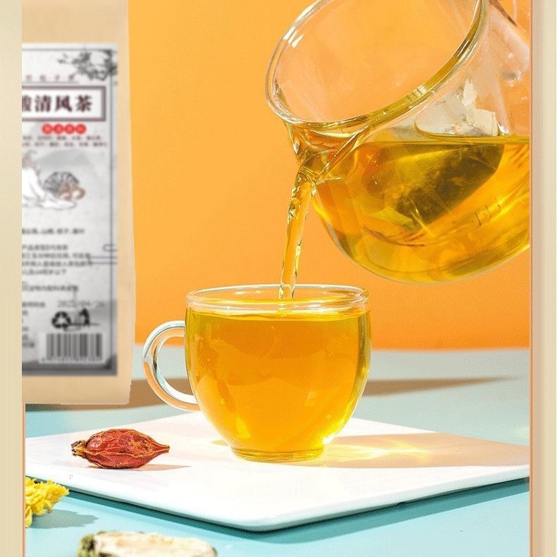Danzhu Ye Qingfeng Herbal Tea 30 Teabags Lophatherum Blend with Kudzu Lily Gardenia Chicory Mulberry Leaf 150g quality and texture