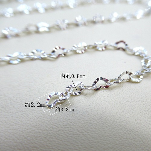 s925 sterling silver love chain heart-shaped chain loose chain semi-finished chain jewelry diy accessories bracelet necklace material