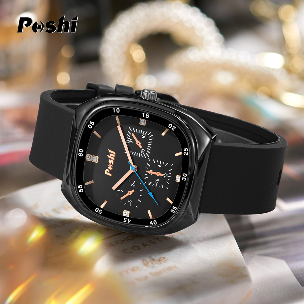 Douyin estalló estilo impermeable moda reloj mujer casual reloj de cuarzo multifuncional luminoso hombres reloj deportivo image 6