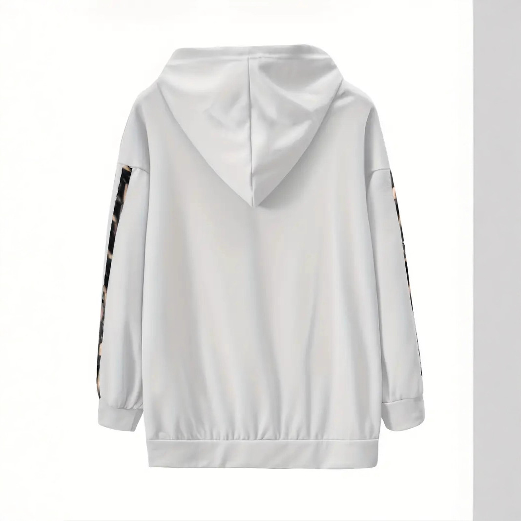 Ensemble sweat à capuche et pantalon de jogging tendance imprimé 3D – Tenue de détente surdimensionnée à imprimé lettres (S-XXL, polyester)_voghion.com