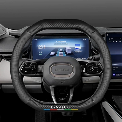 Steering wheel cover: 05 02 06 09 07Emp - lynk-co-080607empz10-exclusive-carbon-fiber-pattern-breathable-holes-black-default