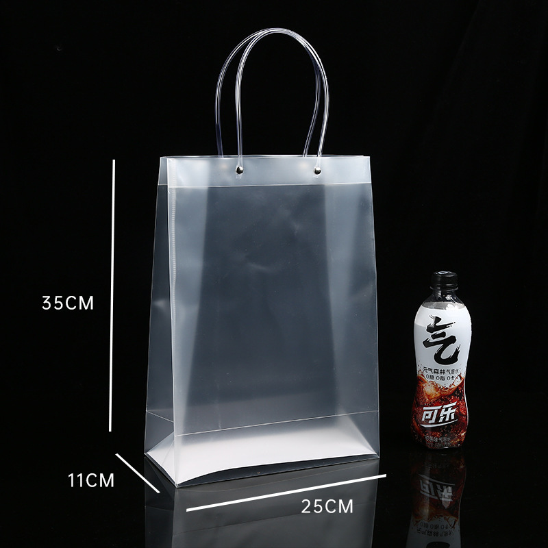 スポット pp 透明ハンドバッグつや消し pvc プラスチックギフトバッグ結婚式のお土産ギフトバッグロットカスタマイズされたロゴ|undefined