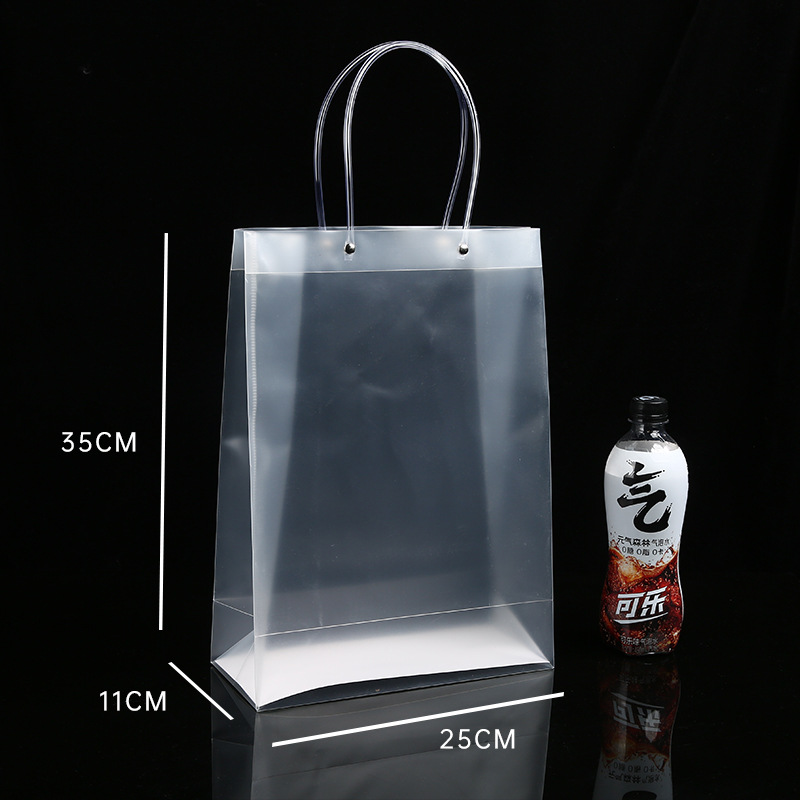 Spot pp bolso de mano transparente bolsa de regalo de plástico de pvc esmerilado bolsa de regalo de mano de boda logotipo personalizado a granel image 18