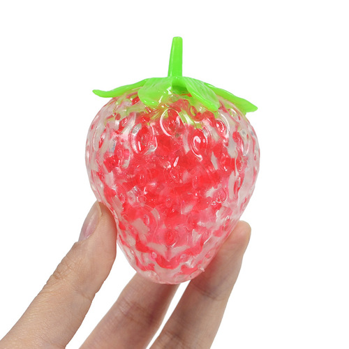  New Vent Strawberry Squeeze Ball TPR Material Simulation Beads Fruit Ball Decompression Vent Kneading Fun