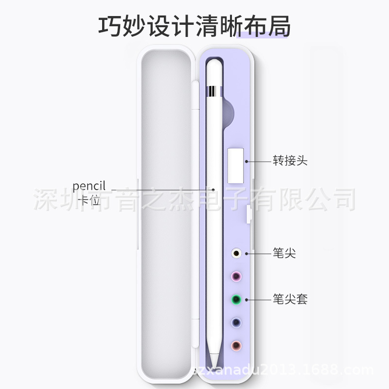 Adecuado para Apple caja de almacenamiento de lápiz Apple Generación de segunda generación pluma capacitiva pluma punta cubierta adaptador accesorios pluma caja