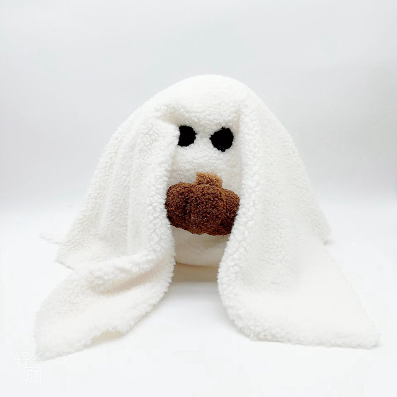 新品Gus the Ghost with Pumpkin万圣节幽灵南瓜抱枕毛绒玩偶公仔|undefined