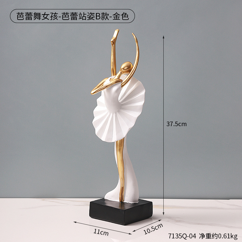 Nordic style left and right thinking character abstract resin crafts decoration office model room decoration 