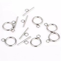 ステンレスの多規格の円形の0ボタンのブレスレットのネックレスは最後にdiyの手作りのアクセサリの部品を掛けます。