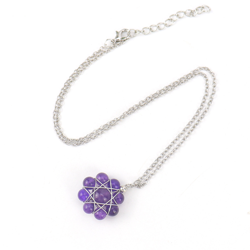 Simple Style Flower Crystal Handmade Pendant Necklace 1 Piece
