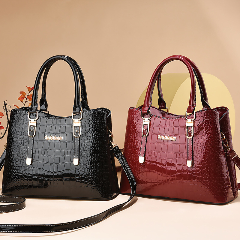 Bolsas de moda de bolsas de madres bolsas de comercio exterior bolsas de dama de cocodrilo texturas de piel brillante bolsas de mochila