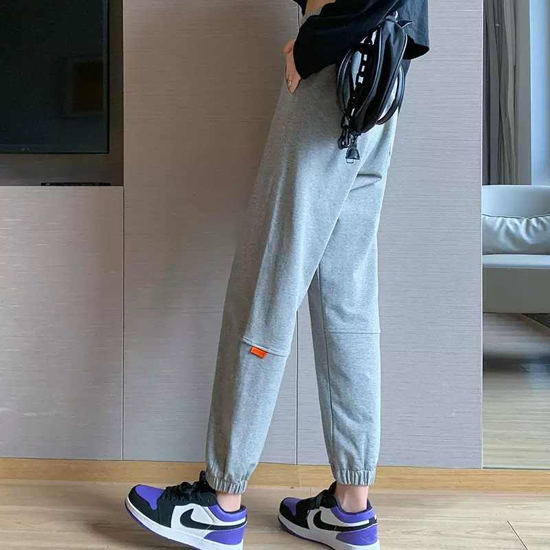 运动裤女春秋卫裤小个子九分长裤宽松束脚休闲裤灯笼裤大码ins