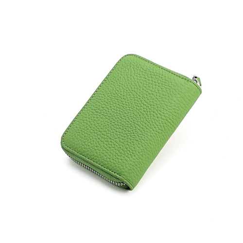 Amazon Japanese-style wallet genuine leather accordion card holder RFID small minimalist zipper coin purse large capacity card organizer trendy