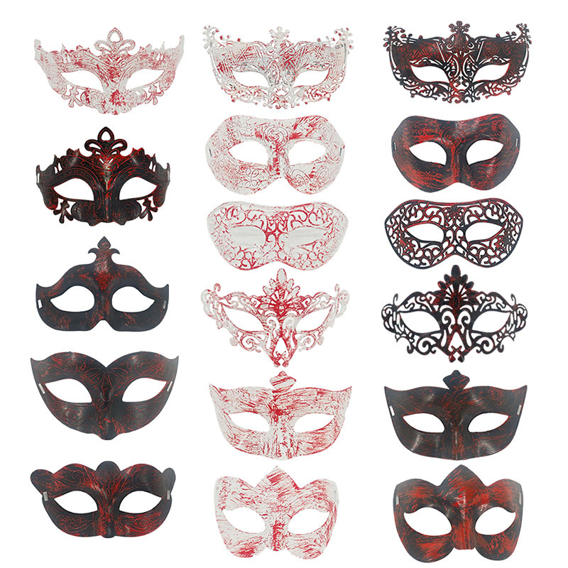 Halloween ventas en caliente nuevo retro horror sangre máscara media cara disfraz de fiesta espectáculo de baile props de película