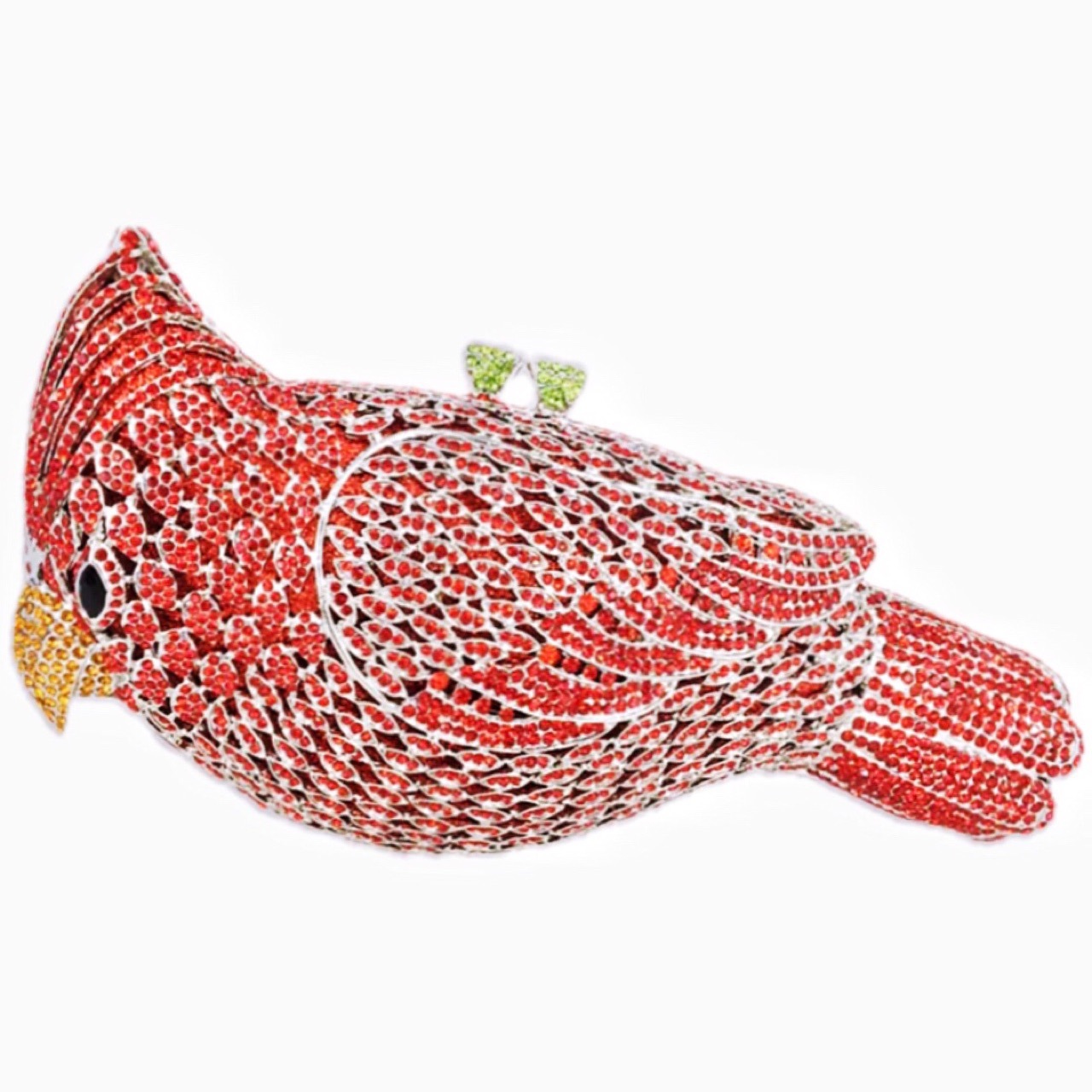 Túi clutch nữ đính đá dạ hội hình chim đầy kim cương — Màu xanh lục, Màu đỏ, Màu bạc, Cá tính đặt làm chi tiết 4