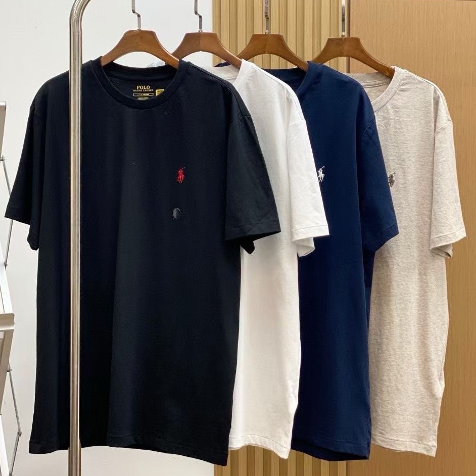 Ma Biao Ralph Lauren 남자 클래식 올 매치 간단한 패션 캐주얼 라운드 넥 티셔츠 우수한 품질