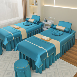 Beauty Bedspread Four-piece Beauty Salon Pillow Ice Silk U-shaped Bed Pillow Massage Face Pad Custom Bedding Wholesale