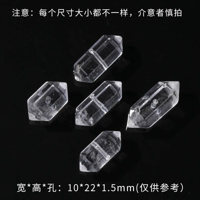 Natural Crystal Random Beads, Zərgərlik ara hissələri - no-19-double-pointed-white-crystal-close-to-pure-body