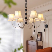 法式中古布艺客厅吊灯美式复古书房灯新中式南洋衣帽间卧室餐厅灯
