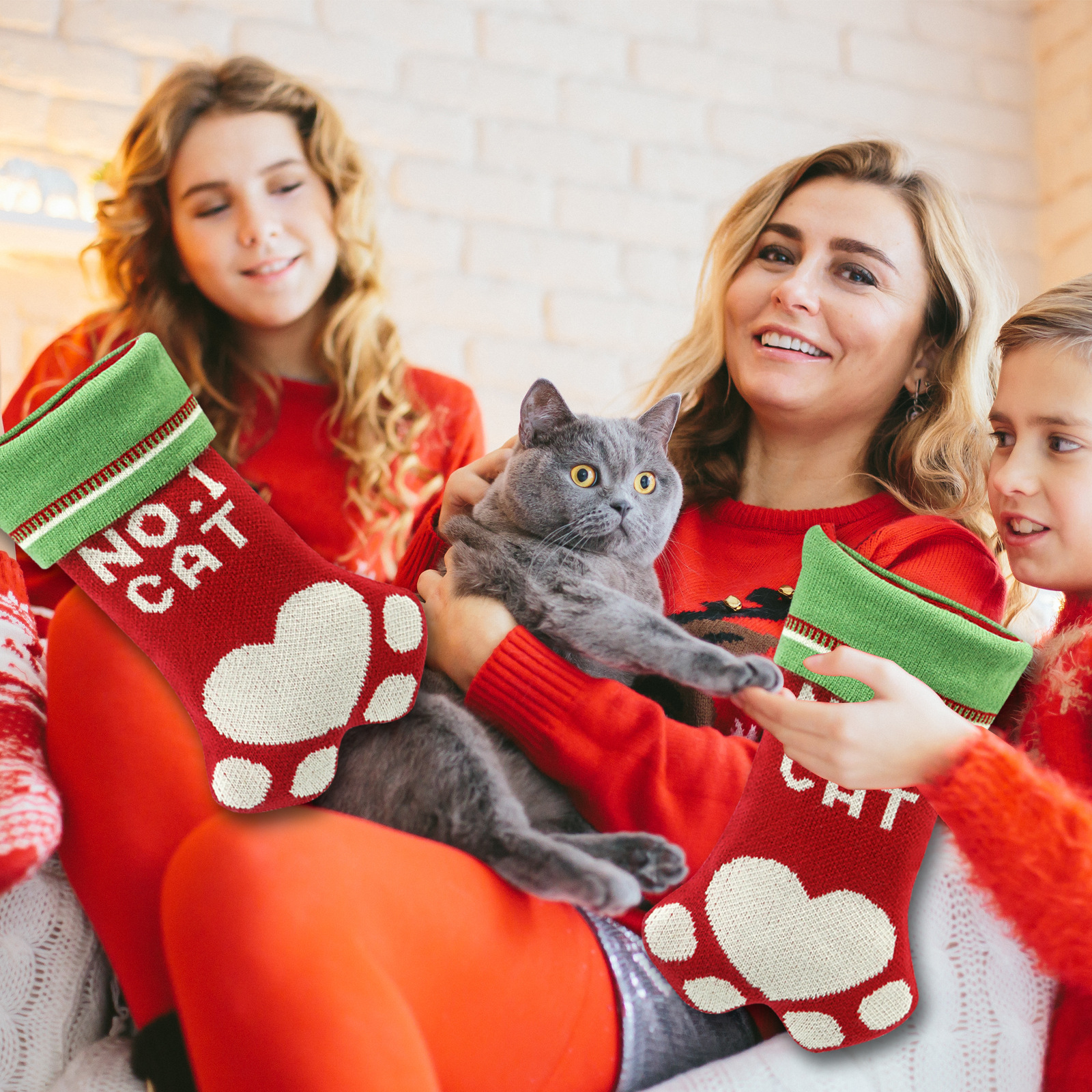 Amazon Navidad regalos de Navidad decoraciones calcetines garras de perro letras decoraciones del árbol de Navidad chimenea calcetines