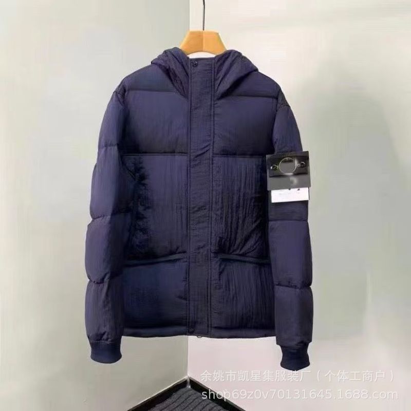 轻奢男冬季罗盘石头家加厚棉服男拉链宽松百搭徽章幽灵罗盘外套潮|undefined