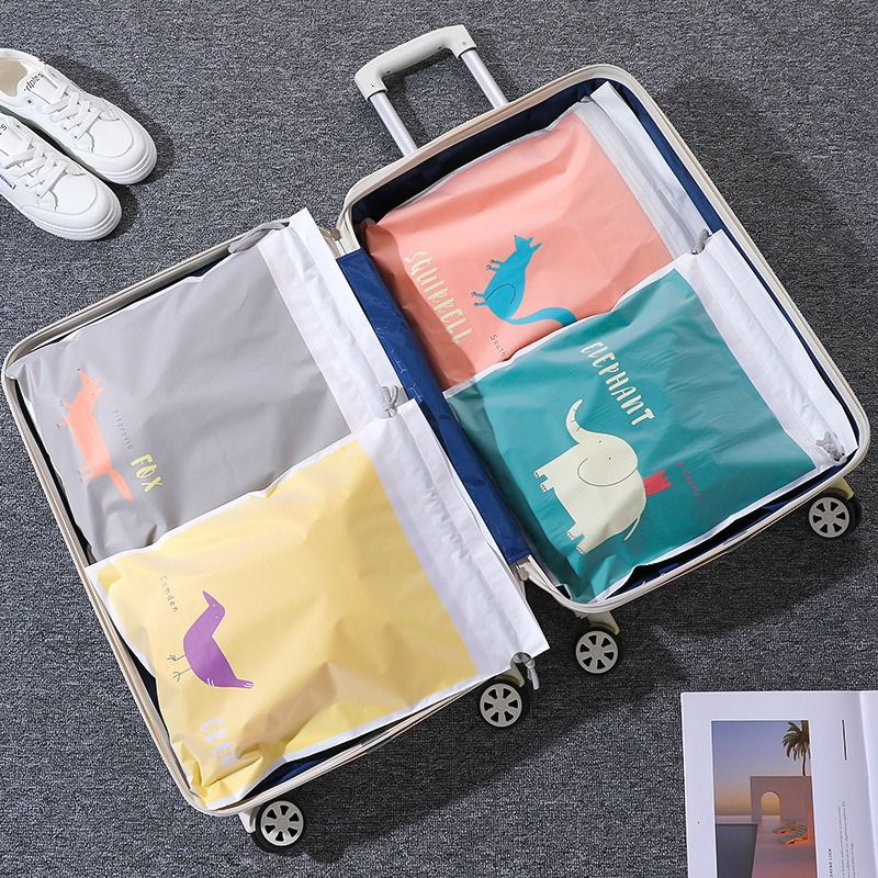 Bolsa de cordón CPEVA de dibujos animados de doble capa bolsa de cordón engrosada bolsa de embalaje de juguete bolsa de almacenamiento de ropa bolsa esmerilada