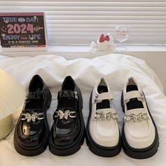 女童黑色皮鞋春秋玛丽珍单鞋2025春秋新款英伦风公主厚底洋气鞋子
