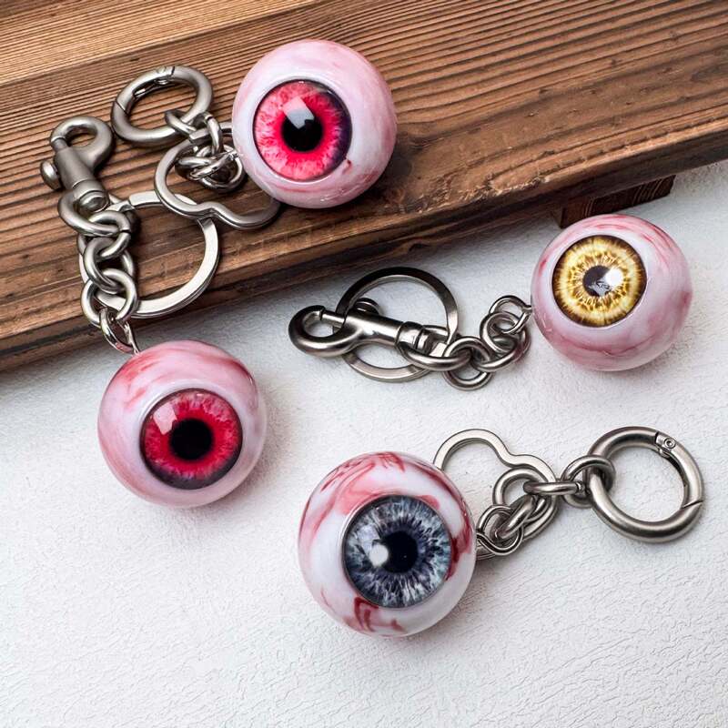 Amazon's New Resin Eyeball Pendant Car Keychain Halloween Blue Eye Ornament Turkish Devil's Eye