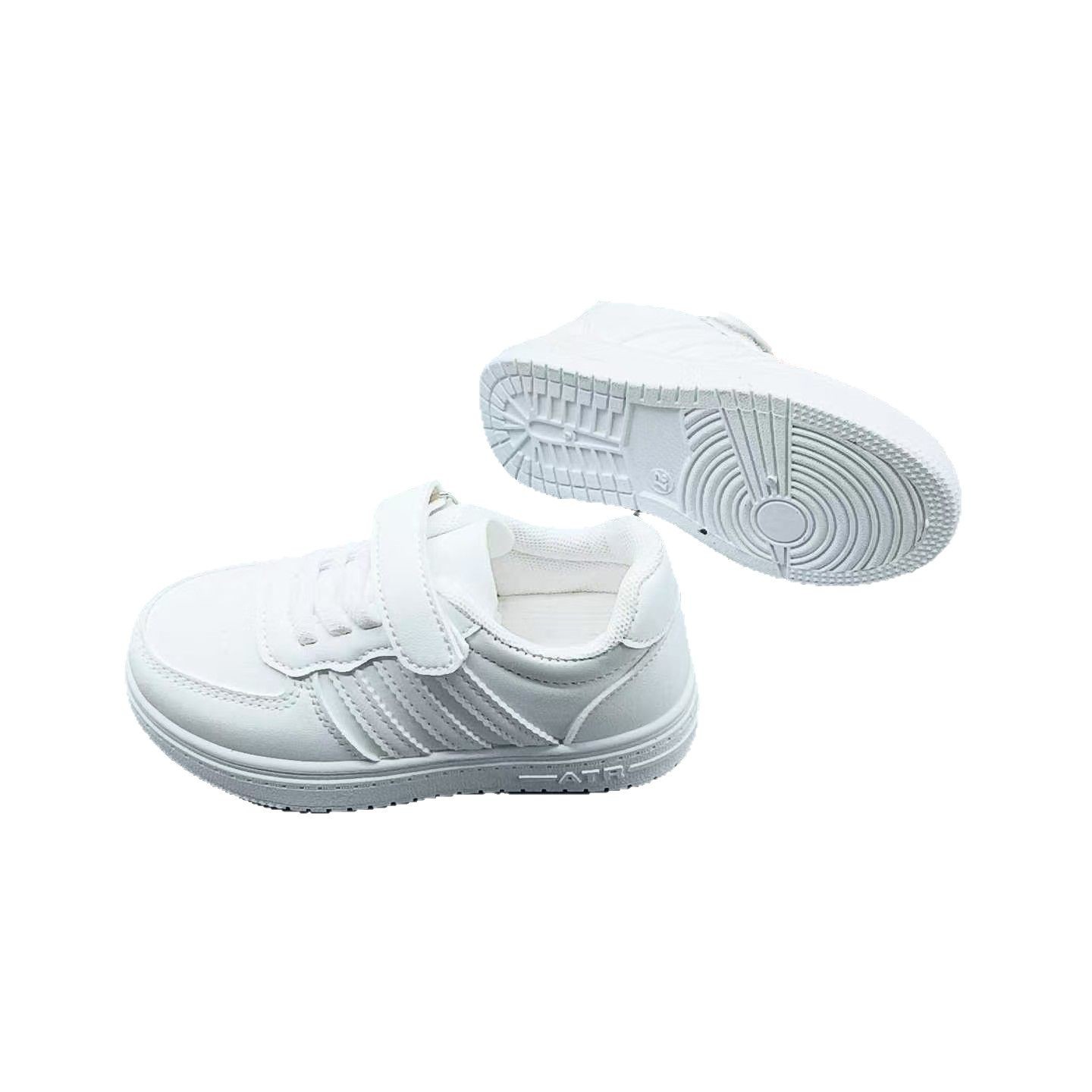 Día de junio zapatos blancos nuevos niños de 3 - 8 años de ultra fibra ligera zapatos para niños y niñas zapatos de skate bebé zapatos transpirables