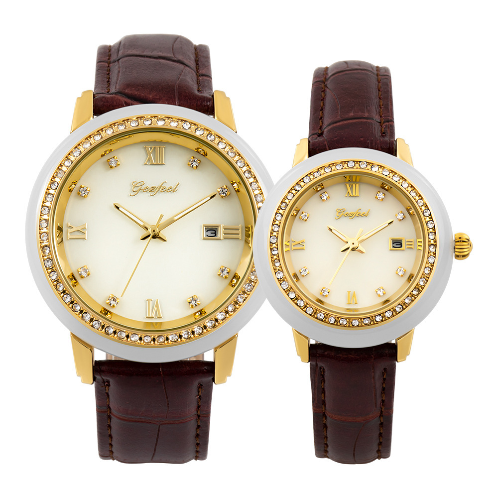 Spiral circular Penetration golden Sure Pointer Mechanics currency leisure time Pin buckle Female watch