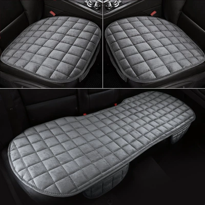 car cushion three-piece | Wool pad - front-row-gray