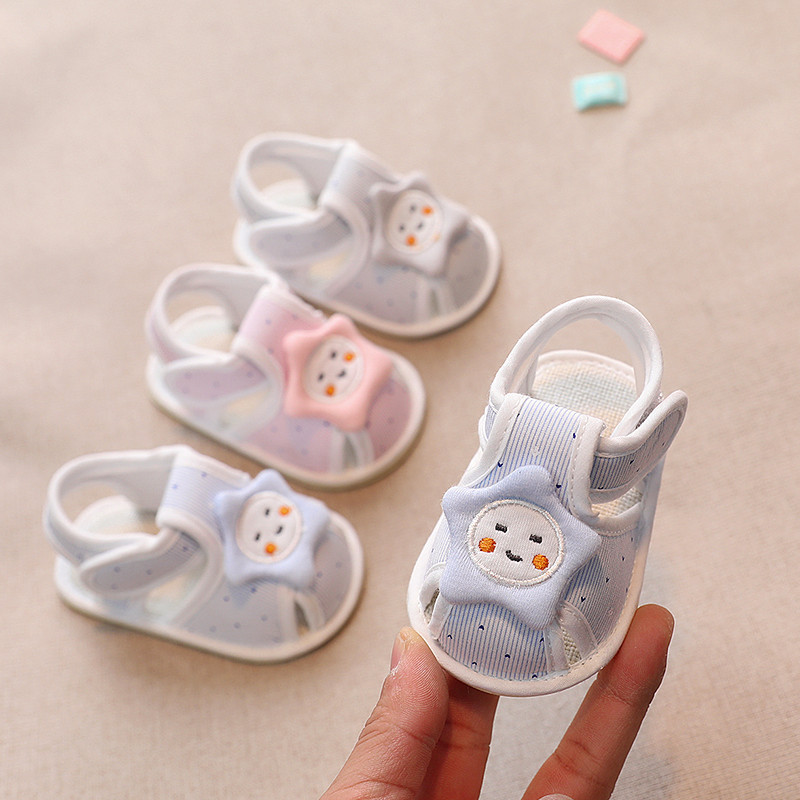 Summer Sandals, Baby Shoes, Baby Foot Protection, Toddler Shoes, Soft-Soled Non-Slip Cloth Shoes That Do Not Fall Off, Velcro Breathable 3-8-12