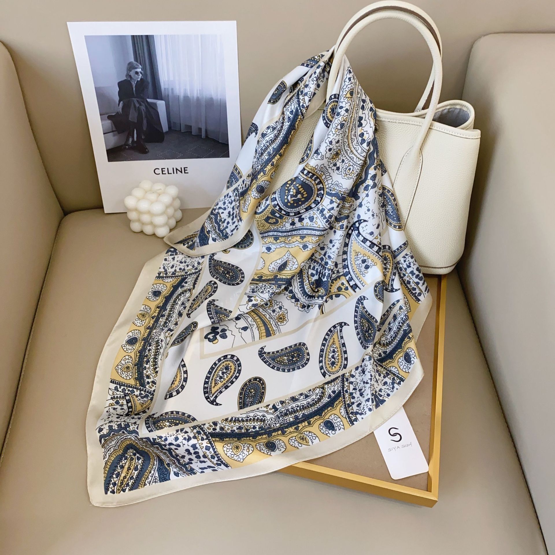 47g Weight Silk Scarf Classification Street, Shopping Occasion Polyester Material Geometric, Polka Dots Pattern Spring&Summer Season Women's Gender Elegant, Lady Style Women's Elegant Lady Geometric Polka Dots Polyester Silk Scarf 19