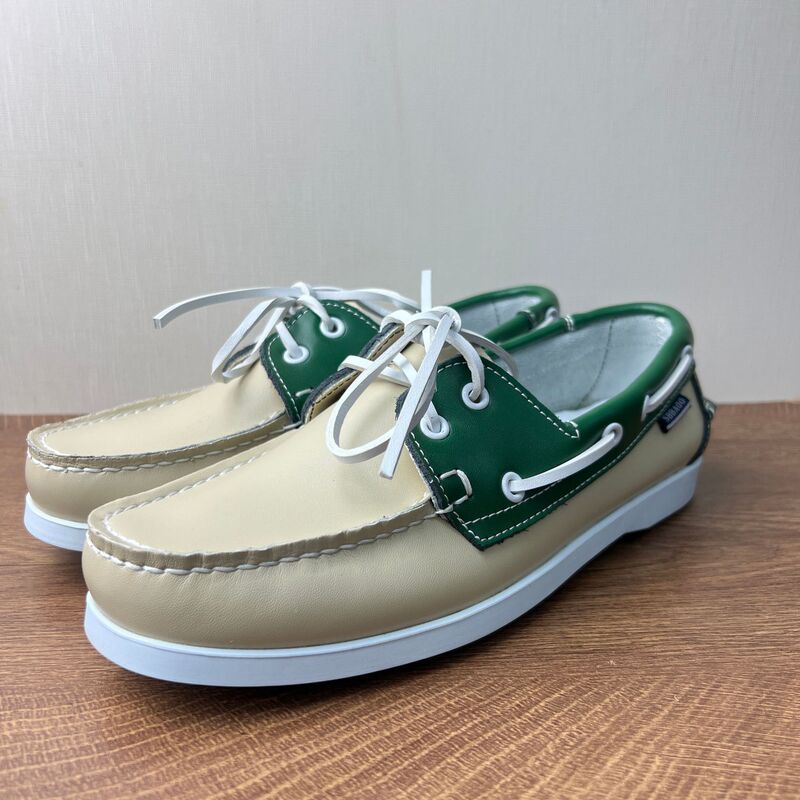 Leather Shoes, Casual Men's Genuine Leather Boat Shoes, Hand-Stitched, Classic Versatile Flat Shoes, Lace-Up Driving Shoes, Business and Comfortable