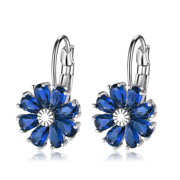 Blue fashionable universal classic earrings with zircon