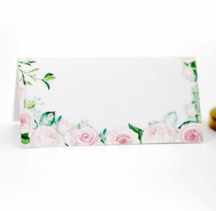 Factory Direct sales wedding printing seat card three-dimensional printing rose card wedding handwriting name card in stock