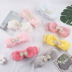 韓版網紅珍珠洗臉發箍可愛甜美少女蝴蝶結化妝敷面膜毛絨束髮帶