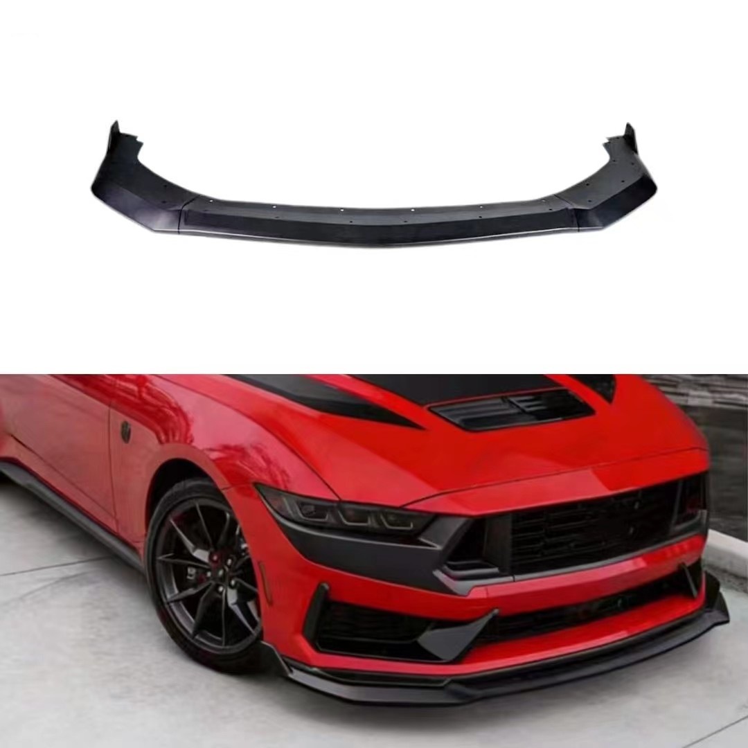 Suitable for 24 Ford New Mustang Modified Three-Section Front Lip Gloss Black Carbon Pattern Body Kit Small Surround Rear Wing Rear Lip