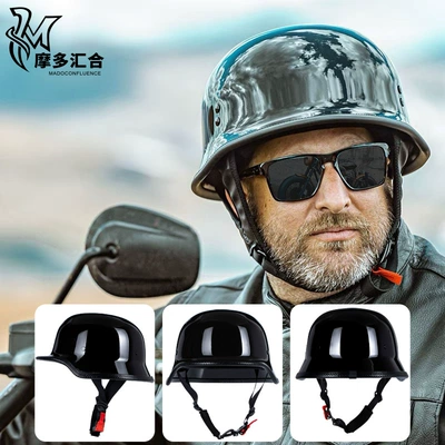 Cross-border motorcycle retro helmet men's and women's electric car half helmet summer light personality motorcycle German soldier scoop helmet
