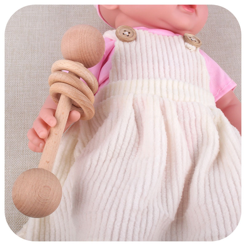 Creative New Beech juguete para niños mordedor infantil ejercicio sonajero de mano bebé interactivo educativo mordedor palo