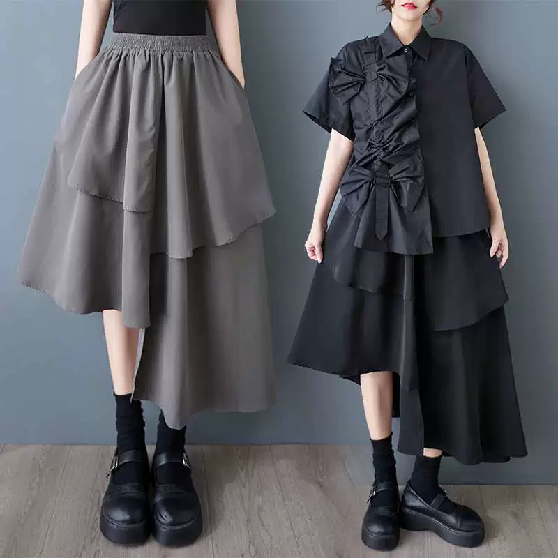 Брюки женские корейского стиля oversize, свободный крой, многослойный летний дизайн