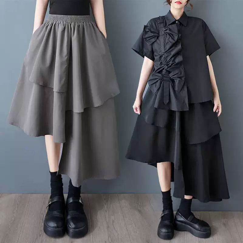 Брюки женские корейского стиля oversize, свободный крой, многослойный летний дизайн