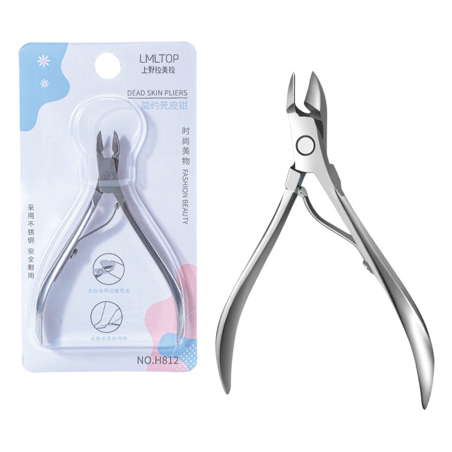 LMLTOP tijeras para piel muerta de acero inoxidable, alicates para eliminar la piel muerta, alicates para manicura de belleza de una sola punta, herramientas de belleza para uñas H812