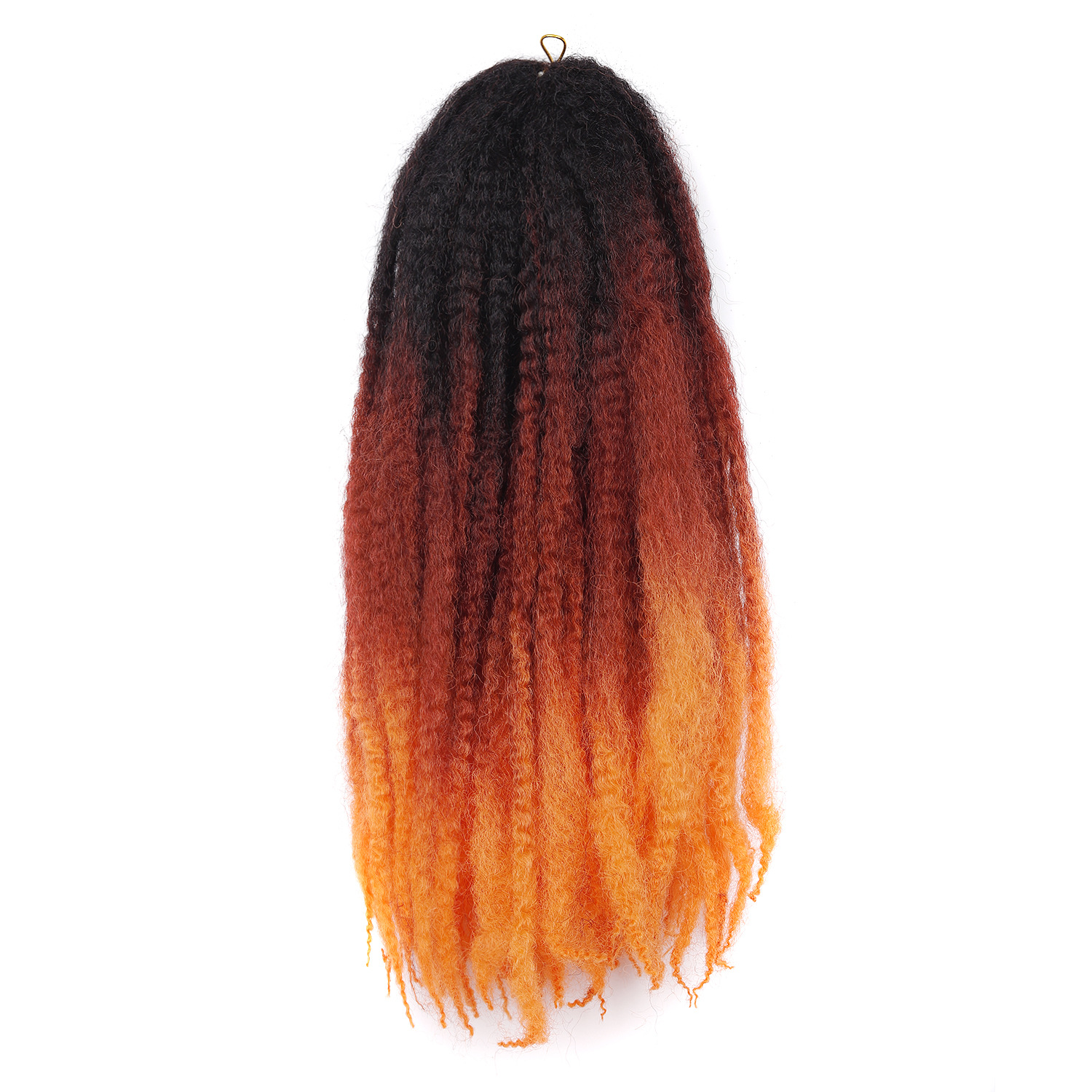 18 "Lorugas gancho de mano extensión de cabello 26 piezas dobladas por la mitad 52 gancho de mano negro extensión de cabello Lorota fibra química peluca