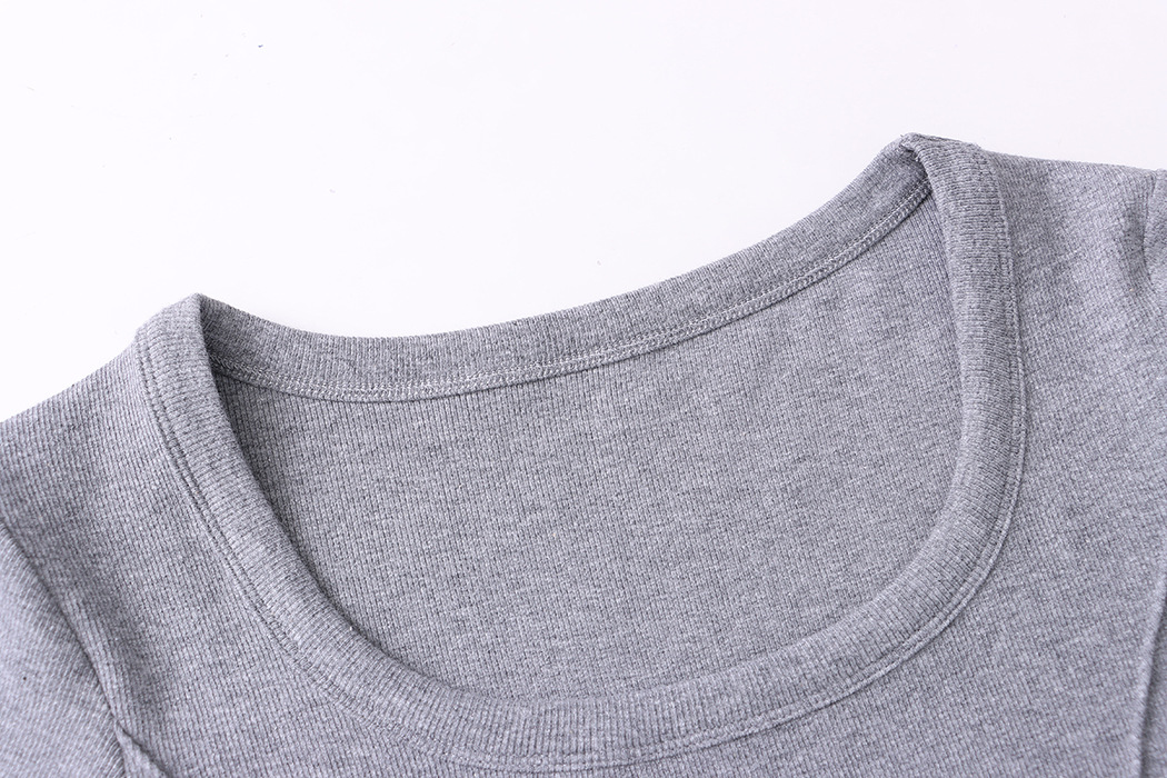 Boning Corset Double Stitching Ant Waist Curved Hem Cut U Neck Slim Fit Shoulder Short Sleeve T Shirt